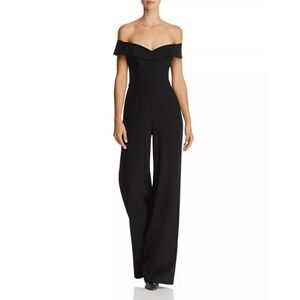 Black Halo Women's Yoli Off-the-Shoulder Jumpsuit Black Size 10‎
